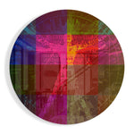 Da Vinci-figuur met binaire code – Rond Glasschilderij