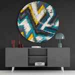 Zigzag – Rond Glasschilderij