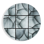 Grijze close-up van paardenbloemzaden – Rond Glasschilderij