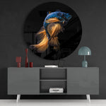 Blauwe betta met gouden staart – Rond Glasschilderij