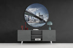 Brooklyn Bridge in de skyline – Rond Glasschilderij