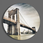 Brooklyn Bridge in sepia – Rond Glasschilderij