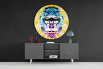 Filosoferende gorilla – Rond Glasschilderij