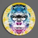 Filosoferende gorilla – Rond Glasschilderij