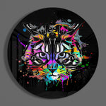 Rock-'n-rollkat – Rond Glasschilderij