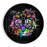 Rock-'n-rollkat – Rond Glasschilderij