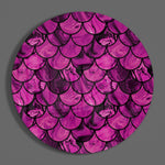 Magenta marmer met vissenschubben – Rond Glasschilderij