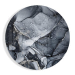 Inktmarmer in antraciet en zilver – Rond Glasschilderij