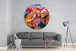 Olifant met sjaal – Rond Glasschilderij