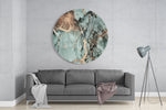 Turquoise marmer – Rond Glasschilderij