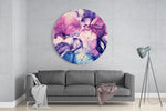 Roze marmer – Rond Glasschilderij