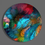 Donkere regenboogveer – Rond Glasschilderij
