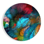 Donkere regenboogveer – Rond Glasschilderij