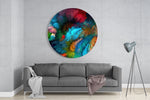 Donkere regenboogveer – Rond Glasschilderij