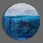 Blauwe kleurnuances – Rond Glasschilderij