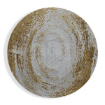 Getextureerde cirkel in crème en goud – Rond Glasschilderij
