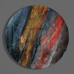 Goudrode mineraalsteen – Rond Glasschilderij