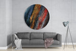 Goudrode mineraalsteen – Rond Glasschilderij