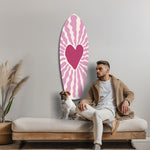 Pink Heart Burst Minimal Glass Wall Art.