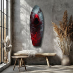 Red Hooded Phantom Dark Fantasy Glass Wall Art.