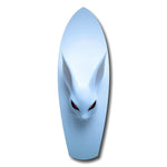 Pale Blue Rabbit Red Eyes Minimal Glass Wall Art.