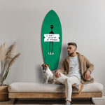 Alien Sign Quirky Humor Illustration Glass Wall Art.