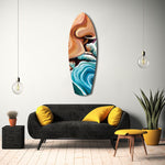 Coastal Cliffs Painterly Ocean Wave Glass Wall Art.