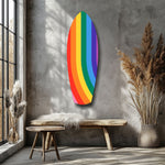 Rainbow Pride Stripes Vibrant Glass Wall Art.