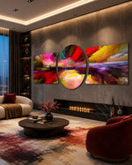 Vivid Painted Horizon Color Storm 3 Piece Glass Wall Art