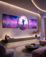 Astronaut and Butterfly Pink Dream 3 Piece Glass Wall Art