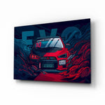 EVO X Red Storm Glass Wall Art || Designer Collection