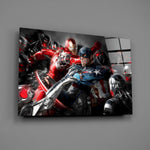 Comic Hero Squad Glass Wall Art || Designer Collection