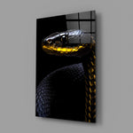Black and Yellow Viper Glass Wall Art || Designer Collection