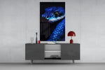 Eyes of the Blue Viper Glass Wall Art || Designer Collection
