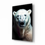 Polar Bear's Gaze Glass Wall Art || Designer Collection