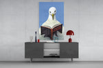 Wise Seagull Glass Wall Art || Designer Collection