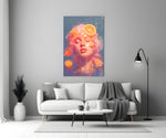 Orange Bubbles Glass Wall Art || Designer Collection