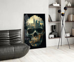 City Skull Glass Wall Art || Designer Collection