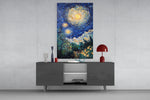 Starry Night Review Glass Wall Art || Designer Collection