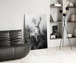 Monochrome Deer Glass Wall Art || Designer Collection