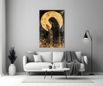 Golden Prayers of Mary Glass Wall Art || Designer Collection