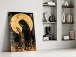 Golden Prayers of Mary Glass Wall Art || Designer Collection