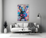 Graffiti Rabbit Glass Wall Art || Designer Collection