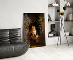 Family in the Window Glass Wall Art || Designer Collection