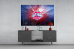 Detroit Pistons: Blue Light Glass Wall Art || Designer Collection