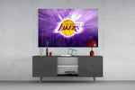 Los Angeles Lakers: Purple Flash Glass Wall Art || Designer Collection