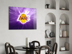 Los Angeles Lakers: Purple Flash Glass Wall Art || Designer Collection