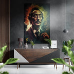 Rokende pijp Snor man – Dibond Schilderij