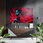 Vrouw en de Rode – Dibond Schilderij