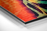 Levendig neon giraffe Paarse Bril – Dibond Schilderij